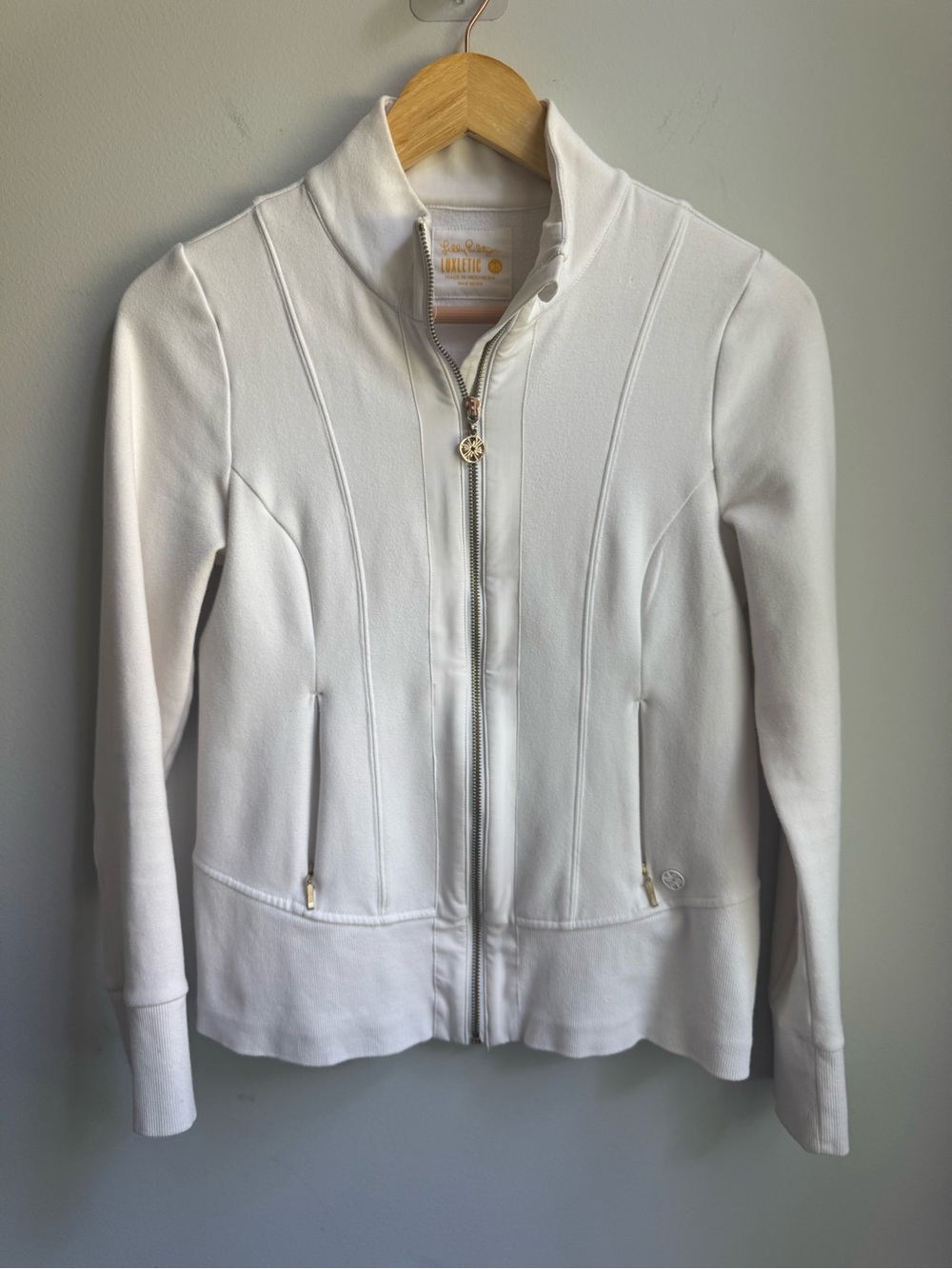 Lilly Pulitzer White Full-Zip Women's Jacket